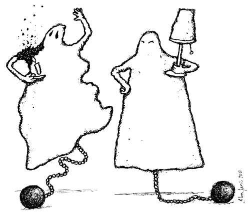 Cartoon: GHOSTS (medium) by ALEX gb tagged alex,humor,ghosts