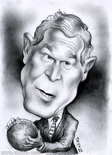 Cartoon: George W Bush (medium) by zaliko tagged zaliko