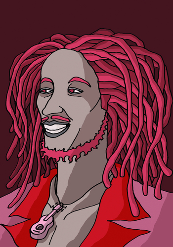 Cartoon: BOB MARLEY (medium) by MERT_GURKAN tagged famous,singer,musician,jamaica,portrait,caricature
