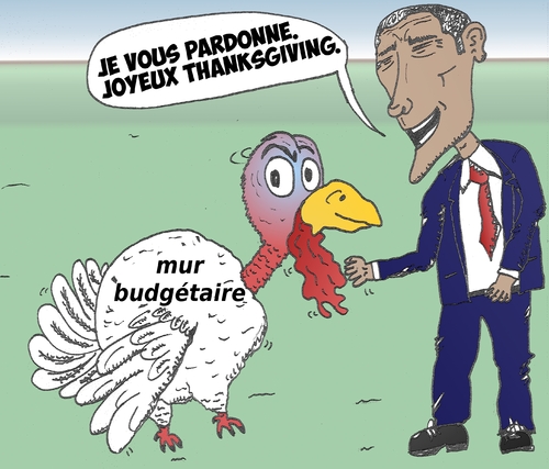 Cartoon: OBAMA pardon dinde Thanksgiving (medium) by BinaryOptions tagged barack,obama,president,usd,thanksgiving,etats,unis,pardonne,mur,fiscale,falaise,vacances,dinde,caricature,editoriale,financiere,affaires,dessin,anime,comique,optionsclick,trader,trading,tradez,options,binaires,option,nouvelles,news,infos,actualties,satire,commerce