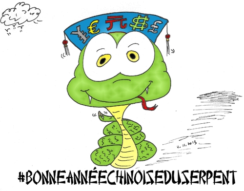 Cartoon: serpent chinois du nouvel an (medium) by BinaryOptions tagged optionsclick,trading,trader,tradez,news,option,binaire,options,binaires,forex,jpy,usd,gbp,eur,cny,financier,serpent,dessin,caricature,comique,webcomic