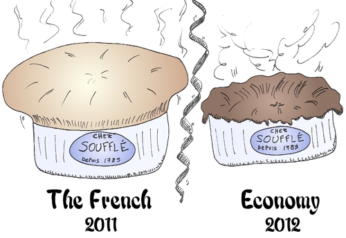 Cartoon: The overblown French economy (medium) by BinaryOptions tagged binary,option,trading,options,traders,high,low,caricature,souffle,gourmet,french,recession,economy,editorial,financial,finance,debt,cartoon,comic,webcomic