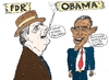 Cartoon: FDR and Obama caricature (small) by BinaryOptions tagged optionsclick,binary,options,option,trader,trade,trading,invest,investor,investment,national,bailout,strategy,policy,financial,fiscal,economic,economy,fdr,franklin,delano,roosevelt,barack,hussein,obama,news,editorial,caricature,cartoon,comic