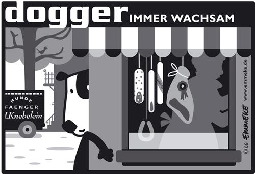 Cartoon: dogger wachsam (medium) by EMMEKE tagged dogger,dog,hund,wurst,metzger,butcher,meat,dogcatcher,emmeke,tier,wachhund