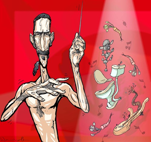 Cartoon: Frank zappa (medium) by wambolt tagged caricature,rock,music,genius
