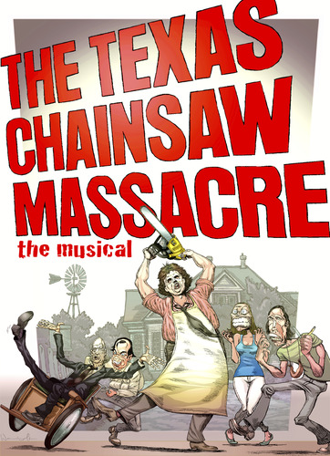 Cartoon: Texas Chainsaw Massace Musical (medium) by wambolt tagged family,culture,entertainment,satire,theater,music,film,horror