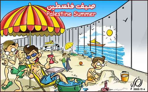 Cartoon: palestine summer (medium) by ramzytaweel tagged palestine,wall,apartheid,israel