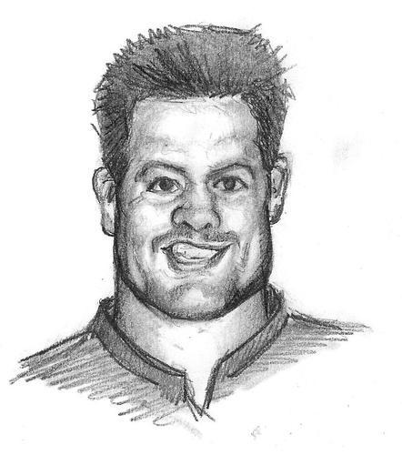 Cartoon: Richie McCaw (medium) by Alleycatsgarden tagged sport,rugby,caricature,new,zealand,kiwi,all,black,ball