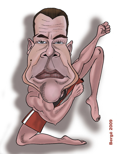 Cartoon: Jean Claude Van Damme (medium) by Berge tagged caricature,belgium,cinema,marcial,art,master