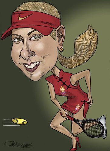 Cartoon: Maria Sharapova (medium) by Berge tagged russian,tennis,player,model,caricature