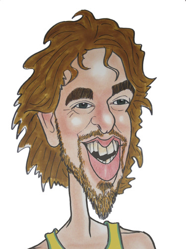 Cartoon: Pau Gasol (medium) by Berge tagged spanish,basketball,player,pastel,coloured