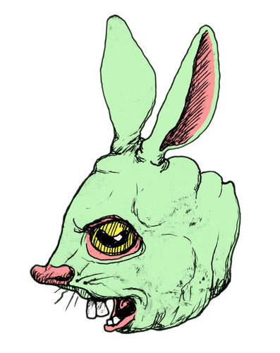 Cartoon: Rabid Rabbit (medium) by vokoban tagged pen,and,ink,doodle,rabbit,drawing,scribble,pencil