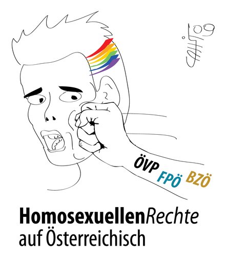Cartoon: Homosexuellen-Rechte (medium) by Ex-Muslim-at tagged homosexuell,recht,gleichberechtigung,politik,rechte,linke