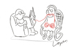 Cartoon: Old Couple (small) by Lopes tagged reading newspaper old couple man woman armchair talkative wife husband tricot