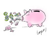 Cartoon: Piggy Flu (small) by Lopes tagged swine flu piggy bank sneeze coins money schweinegrippe