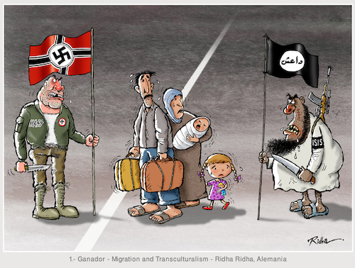 Cartoon: Migration and Transculturalism (medium) by Ridha Ridha tagged migration,and,transculturalism,cartoon,by,ridha
