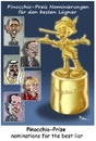 Cartoon: Pinocchio Prize (small) by Ridha Ridha tagged pinocchio,prize,politics,cartoon,by,ridha