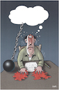 Cartoon: Thinking is forbidden... Talking (small) by Ridha Ridha tagged forbidden