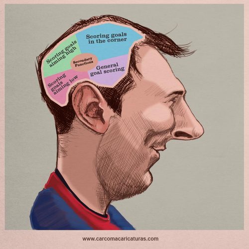 Cartoon: Messi english version (medium) by carcoma tagged messi,football,barcelona,goal
