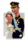 Cartoon: Letizia and Felipe (small) by carcoma tagged letizia,felipe,boda,wedding,groom,bride,borbon,familia,espana,spain,real,pareja