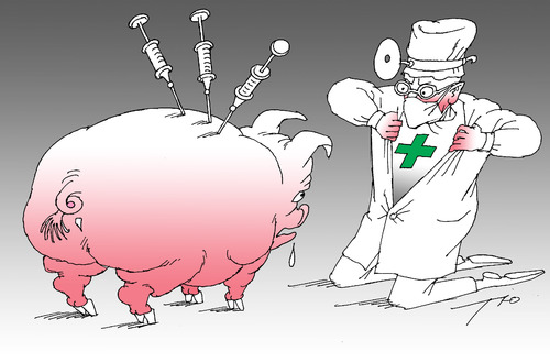 Cartoon: Flu-corrida (medium) by tunin-s tagged corrida