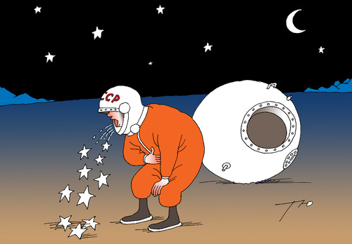 Cartoon: Gagarin (medium) by tunin-s tagged gagarin