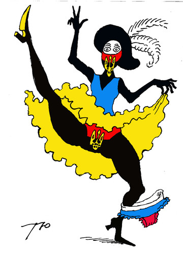 Cartoon: Ukrainian cancan (medium) by tunin-s tagged cancan