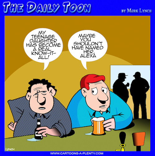 Cartoon: Alexa (medium) by toons tagged teenagers,know,it,all,siri,girls,names,teenagers,know,it,all,siri,girls,names