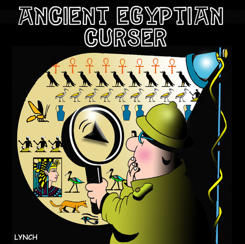 Cartoon: ancient Egyptian curser (medium) by toons tagged ancient,egypt,egyptian,curse,archiology,explorer,curser,computers,egyptology,mummy,pyramids