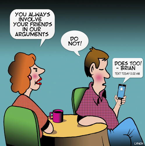 Cartoon: Argument (medium) by toons tagged couple,arguing,texting,lies,smartphone,couple,arguing,texting,lies,smartphone