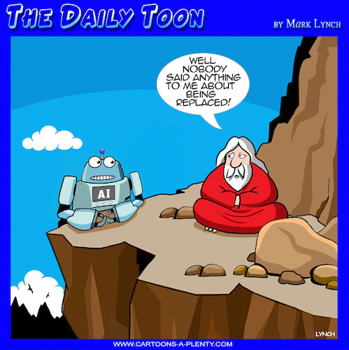 Cartoon: Artificial intelligence (medium) by toons tagged mountain,guru,ai,job,losses,mountain,guru,ai,job,losses