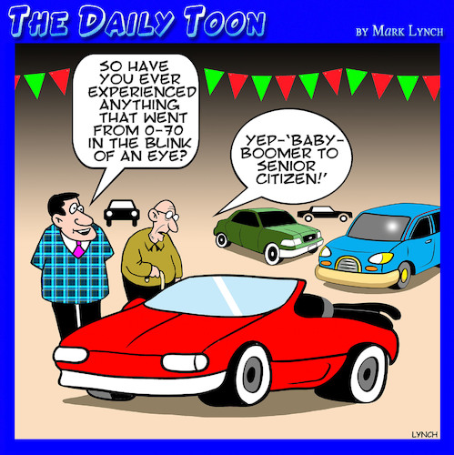 Cartoon: Baby Boomers (medium) by toons tagged baby,boomer,pensioners,old,age,car,sales,baby,boomer,pensioners,old,age,car,sales
