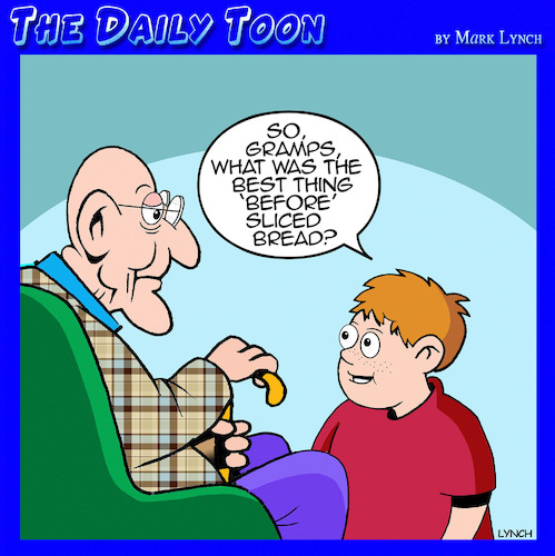 Cartoon: Best thing since sliced bread (medium) by toons tagged grandparents,sliced,bread,grandparents,sliced,bread
