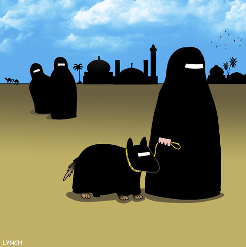 Cartoon: Burka dog (medium) by toons tagged burka,burqa,dogs,walking,the,dog,burka,burqa,dogs,walking,the,dog