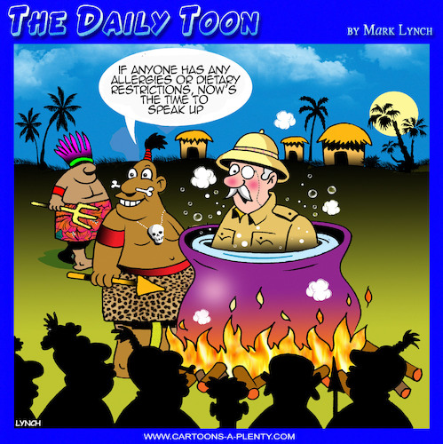 Cartoon: Cannibals (medium) by toons tagged allergies,dietary,requirements,expolorer,allergies,dietary,requirements,expolorer