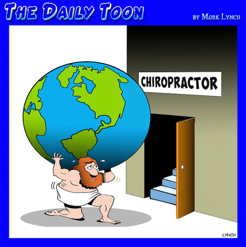 Cartoon: Chiropractor (medium) by toons tagged atlas,chiropractors,bad,back,neck,problems,atlas,chiropractors,bad,back,neck,problems