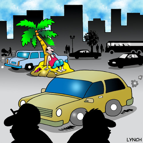 Cartoon: city island (medium) by toons tagged desert,island,urban,life,cities,lonely,marooned,stranded,unloved,lost,traffic,vehicles