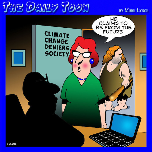 Cartoon: Climate change denial (medium) by toons tagged climate,change,the,future,caveman,back,to,denial,climate,change,the,future,caveman,back,to,denial