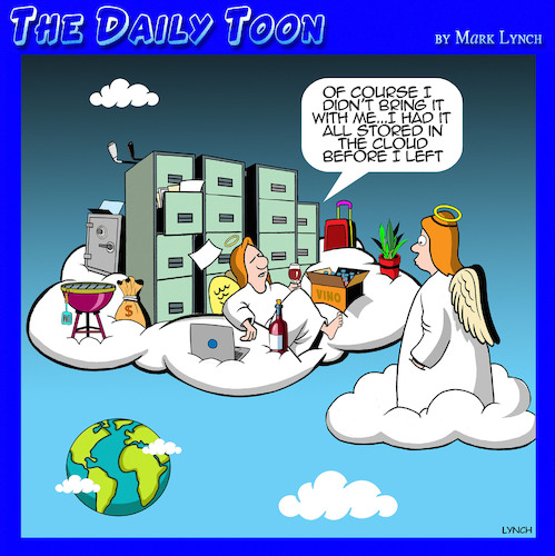 Cartoon: Cloud storage (medium) by toons tagged stored,in,the,cloud,afterlife,angels,stored,in,the,cloud,afterlife,angels