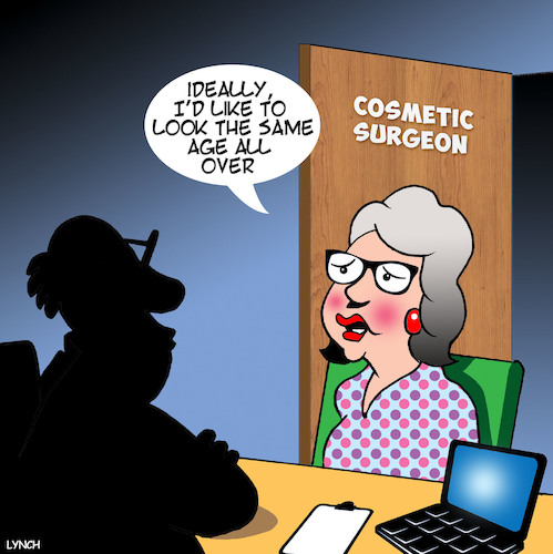 Cartoon: Cosmetic surgery (medium) by toons tagged plastic,surgery,cosmetic,botox,collegin,plastic,surgery,cosmetic,botox,collegin