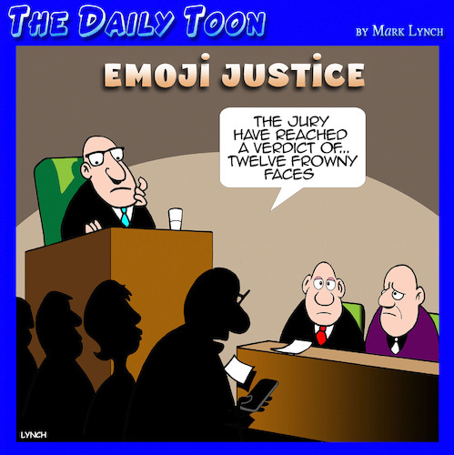 Cartoon: Emojis (medium) by toons tagged jury,guilty,courts,lawyers,jury,guilty,courts,lawyers