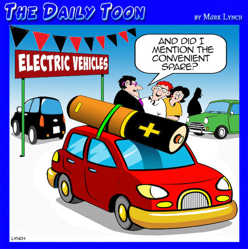 Cartoon: EV Cars (medium) by toons tagged electric,vehicles,ev,autos,battery,power,electric,vehicles,ev,autos,battery,power