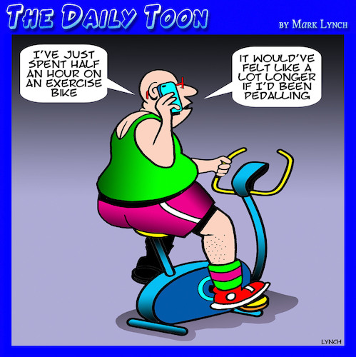 Cartoon: Exercise bike (medium) by toons tagged exercise,lazy,pedaling,bike,gyms,personal,fitness,exercise,lazy,pedaling,bike,gyms,personal,fitness
