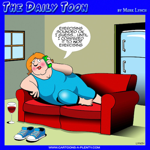 Cartoon: Exercising (medium) by toons tagged working,out,exercise,obesity,comparisons,working,out,exercise,obesity,comparisons