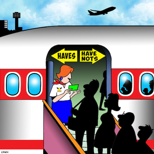 Cartoon: First class (medium) by toons tagged have,nots,air,travel,first,class,economy,rich,and,poor,frequent,flyers,aeroplanes,passenger,jets,have,nots,air,travel,first,class,economy,rich,and,poor,frequent,flyers,aeroplanes,passenger,jets