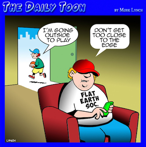 Cartoon: Flat earth (medium) by toons tagged flat,earth,conspiracy,theories,flat,earth,conspiracy,theories