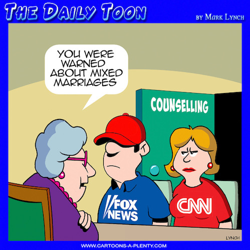 Cartoon: Fox news (medium) by toons tagged cnn,fox,network,fake,news,trump,administration,cnn,fox,network,fake,news,trump,administration