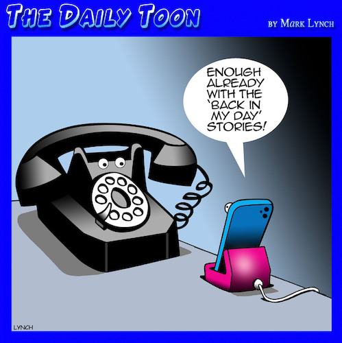 Cartoon: Good old days (medium) by toons tagged iphone,old,phones,oldies,iphone,old,phones,oldies
