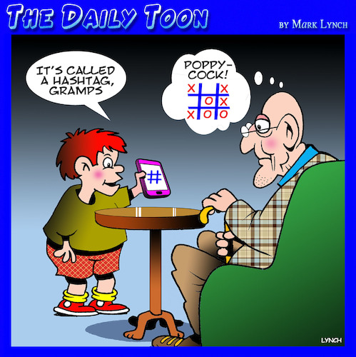 Cartoon: Hashtag (medium) by toons tagged hashtags,tic,tac,toe,naughts,and,crosses,grandparents,smartphones,iphones,twitter,email,address,hashtags,tic,tac,toe,naughts,and,crosses,grandparents,smartphones,iphones,twitter,email,address