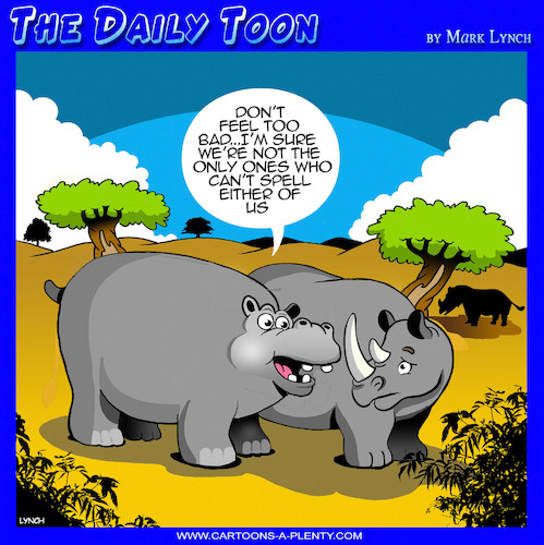 Cartoon: Hippo (medium) by toons tagged hippos,rhinos,spelling,hippos,rhinos,spelling